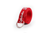Logo personnalisé Rouge Polyester/Coton Tricoté Décontracté Boucle en Alliage Double Anneau en D Web Ceinture Tressée Imprimée Colorée