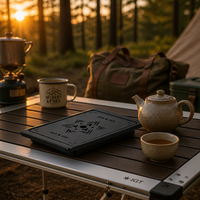 Accessoires de table de camping IGT d'extérieur : Évier léger en métal à compartiment unique et plateau à thé combinés, fabriqués en Chine