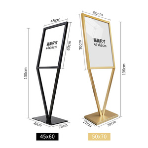 Support d'affichage en forme de V 45x60cm en alliage d'aluminium pour utilisation publicitaire et promotionnelle - Product Image 1