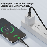 Cable de Datos Toocki Stable de 100W PD, 5A de Alta Corriente, Sincronización Rápida de Archivos, Protección con Chip Inteligente, para Viajes y Uso en Exteriores