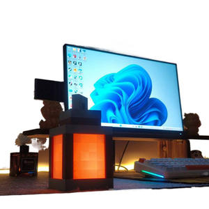 Lampe lanterne artistique en plastique, décorations, rechargeable par USB, commande tactile, veilleuse, décoration de chevet cool pour les jeux, décorations en plastique - Product Image 5