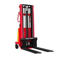 Gerbeur semi-électrique hydraulique avec capacité de charge de 0,5 tonne, marque Muduo, construction métallique, garantie 1 an