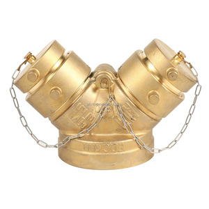 Raccord de tuyau d'incendie en laiton Siamese Connections, homologué pour la protection incendie, pour connexion aux conduites de pompier - Product Image 3