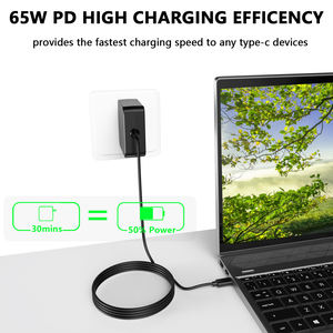 เครื่องชาร์จแล็ปท็อปอเนกประสงค์65W USB C สำหรับ Lenovo Dell HP Asus <span class=keywords><strong>Chromebook</strong></span> <span class=keywords><strong>Samsung</strong></span> LG GRAM MacBook <span class=keywords><strong>Pro</strong></span> Type C - Product Image 6
