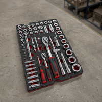 Jeu d'outils de mécanicien 60 pièces, jeu de douilles et embouts 1/4 1/2 pouce CRV avec douilles Torx E, clés hexagonales, clés Allen, rallonge et mallette rigide