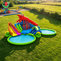 Tobogán Acuático Inflable Gigante con Forma de Langosta de Dibujos Animados, Tobogán Inflable con Forma de Langosta para Parques de Diversiones y Resorts, Venta al por Mayor