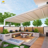 Auvent Pour Cadre Aluminium Pergola Toile Toile Tissu Auvent Couverture Rétractable Toit Motorisé