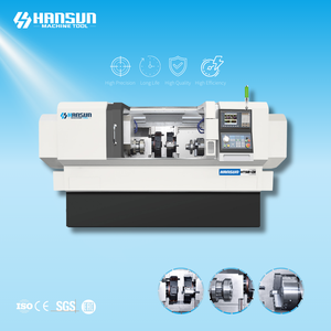 Torno horizontal CNC grande HANSUN HTS-8-DII con doble husillo, doble servo o torreta motorizada y bancada plana - Product Image 3