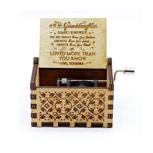 Caja de Música Moderna YIYU de Madera Contrachapada de Álamo con Manivela, Forma de Corazón, Regalo de San Valentín - Product Image 5