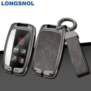 Metal Car Key Case Cover For JAGUAR Retro Leather Car Keychain Keys Bag Car Remote Key Accessories