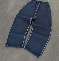 Pantalon de travail décontracté ample pour homme, 100 % coton, en molleton bouclette, coupe large, grande taille, imperméable, pour le sport