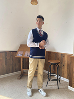 Nouvelle école chandail personnalisé de haute qualité pour l'école gilet tricoté sans manches uniforme pull en tricot