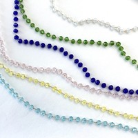 Collier en acier inoxydable plaqué or eManco, 10 pièces, avec pierres de naissance en cristal, collier à perles colorées pour femmes, cadeau d'anniversaire