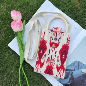 Bolso de Hombro para Teléfono Móvil MNQ de la Serie Edeles, Nuevo, Multicolor, de Algodón, Cuadrado, con Serigrafía Clásica, para Uso Diario - Product Image 6