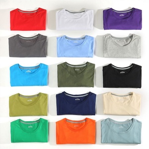 T-shirt col rond personnalisé pour homme, haut en coton épais avec impression de Logo, brodé de haute qualité, 210g - Product Image 3