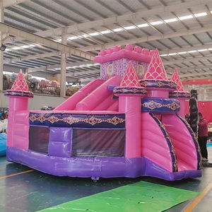 Small Beauty Pink Princess Inflatable Slide Commercial Grade <strong>Bouncer</strong> for <strong>Baby</strong> <strong>Girls</strong> with PVC Material and Blower - Product Image 1