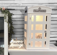 Mini Cabines Téléphoniques pour Livre d'Or Audio avec Lumière Néon Décoration de Mariage Mini Cabine Téléphonique