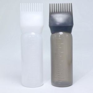 Wholesale <b>Empty</b> 6 Oz Hair Oil Dispensing Salon Coloring Dye Comb Applicator Squeeze <b>Plastic</b> <b>Bottle</b> Measurement Screen Printing - Product Image 3