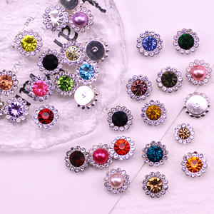 Accesorios de Disfraces de Danza, Manualidades, Lazos de Diamantes de Imitación con Forma de Flor de Girasol de Doble Capa Redonda de 10/12 mm - Product Image 2