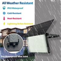 Nouveau projecteur solaire 2026, 6000K, lumineux, étanche IP65, LED extérieur en ABS avec télécommande, garantie 2 ans, CRI élevé 80