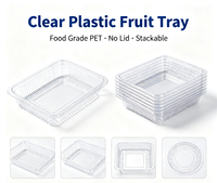 Boîtes d'emballage pour fruits jetables sans couvercle, contenants en plastique de qualité alimentaire personnalisés pour la vente au détail en supermarché