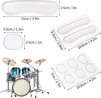 Pads de gel amortisseurs pour batterie, pads de gel pour batterie, pads de silencieux pour batterie, amortisseurs de chocs en gel, languettes en silicone, accessoires pour instruments de percussion