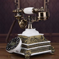 Téléphone sans fil de style bureau vintage pour la maison, en bois, à vendre, style européen, décoration, téléphone à brancher