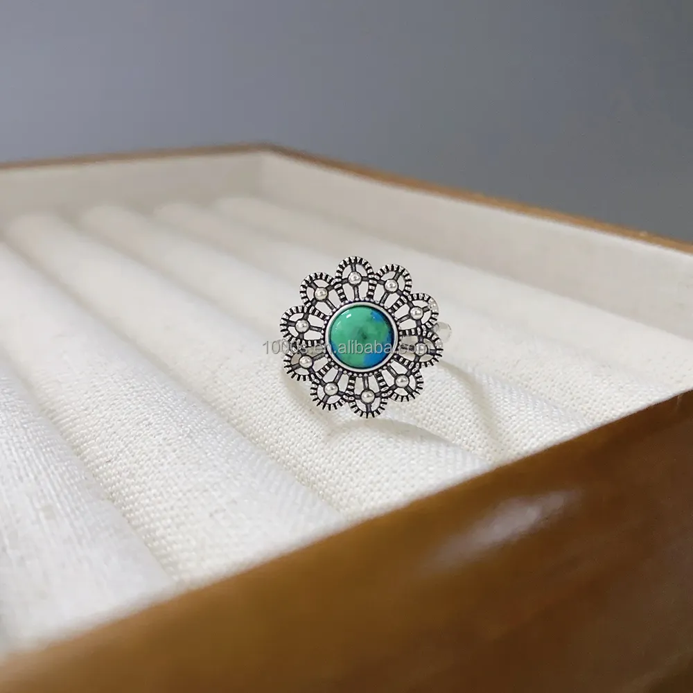 Classic Infinity Style 925 Sterling Silver Jewelry Ring With Natural Turquoise Stone And Big Stone Perfect Gift For Wedding