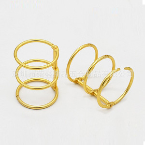 Metal Notebook <b>Binder</b> Clip 4.1x2.5 Gold Three <b>Ring</b> For <b>Folders</b> - Product Image 1