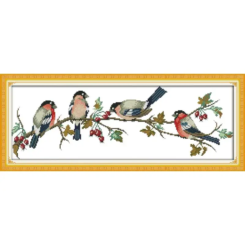 Bullfinch 11CT Cross Stitch Wholesale Diy The Perfect Gift Cross Stitch Kit Handmade Needlework Embroidery Home Decorations