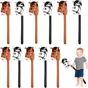 Jouet gonflable en PVC en forme de tête de cheval et de vache - Pliable et léger pour les faveurs de fête des enfants - Product Image 2