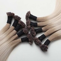 Extensions de cheveux russes Remy à la kératine italienne pré-collées, double épaisseur, pointes en U, plates et en I pour salon