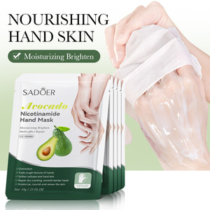 SADOER Masque pour les Mains aux Fruits Avocat Pêche Papaye Cerise Fraise Vitamine C Hydratant Exfoliant Peau Morte Masque Peeling pour les Pieds - Product Image 4