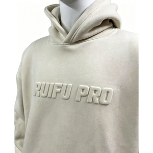 เสื้อฮู้ดดี้ปักลายนูนคุณภาพสูง หนานุ่ม สตรีทแวร์ ผ้าฝ้าย 100% ทรงโอเวอร์ไซส์ สำหรับผู้ชาย ลายปัก 3 มิติ - Product Image 2