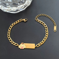 Pulseras de Flores Chapadas en Oro para Niños, Pulseras de Acero Inoxidable de Moda para Joyería al por Mayor