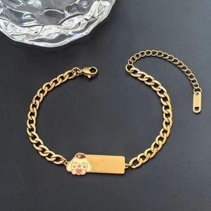 Custom Cute Children's <b>Gold</b> Plated Flower <b>Baby</b> <b>Bracelets</b> Fashion Stainless Steel <b>Bracelets</b> for Jewelry Wholesale - Product Image 4