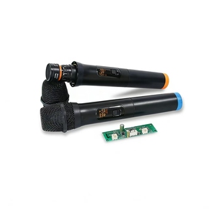 Ensemble de microphones sans fil portatifs UHF double avec carte réceptrice (avec écran) et identification des canaux par tubes de queue codés par couleur - Product Image 3