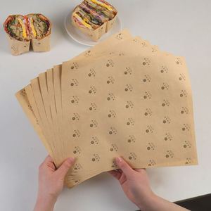 Custom Kraft <b>Paper</b> <b>Wrapping</b> Food Grade Burger Sandwich <b>Paper</b> Packaging Fast Food Oil Proof <b>Brown</b> <b>Paper</b> Food <b>Wrapping</b> Greaseproof - Product Image 1