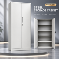 Armoire de classement en acier moderne noire avec porte battante et tiroirs, avec étagères pour le rangement de documents à domicile ou au bureau