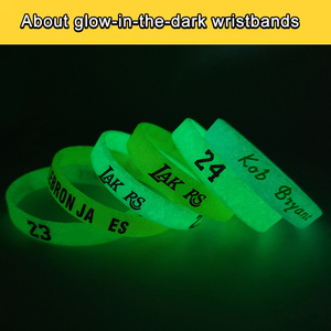 Bracelets en <span class=keywords><strong>caoutchouc</strong></span> promotionnels avec impression personnalisée de logo Bracelets lumineux Bandes de poignet Bracelet en silicone brillant lueur dans l'obscurité - Product Image 3
