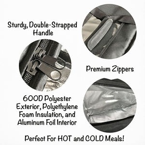 Bolsa Térmica Plegable Impermeable de Poliéster Personalizada para Entrega de Alimentos, con Portavasos/Portabebidas, Patrón de Letras, Logotipo Personalizado - Product Image 4