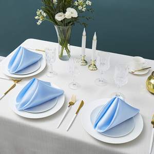 Utopia Home Alternativas Servilletas de satén recortadas con encaje 30x30cm Estilo Vintage para Bodas de jardín románticas - Product Image 2