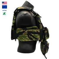 Chaleco Táctico de Asalto con Diseño de Rayas de Tigre, Nailon 500D, Sistema MOLLE, Portaplacas con Bolsa Desmontable