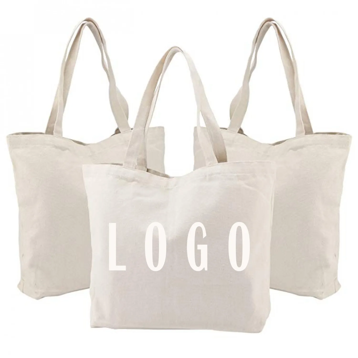 Sac fourre-tout en coton imprimé écologique personnalisé, fourre-tout d'épicerie pliable, sacs à provisions écologiques réutilisables avec Logo sac blanc