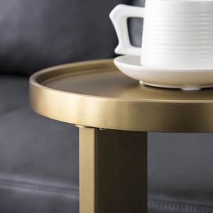 <span class=keywords><strong>Tavolino</strong></span> da Caffè Rotondo Elegante in Acciaio Inox <span class=keywords><strong>Dorato</strong></span> di Lusso per Arredamento Moderno del Soggiorno - Product Image 5