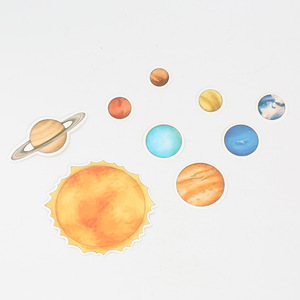 Space Planet Cake Toppers Paper Round Birthday Decoration Eco Friendly Card Inserts - Product Image 1