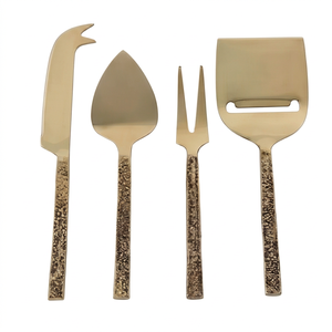 Gold <b>Cheese</b> <b>Knife</b> <b>Set</b> With Hammered Textured Handles Durable Metal Tools For Serving Use Kitchenware And Cutting <b>Cheese</b> - Product Image 1