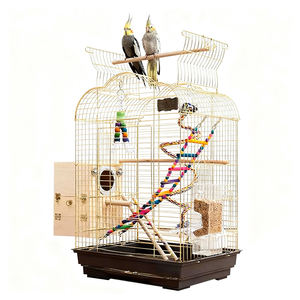 כלוב תוכים מברזל יצוק עם פתח עליון פתוח למשחק, כלוב ציפורים קטן לתוכים, בודג'יריגארים, תוכים, קוקטיילים, ציפורי אהבה - Product Image 1