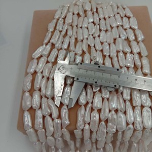 'Perla natural, 10x25mm gran <span class=keywords><strong>biwa</strong></span> forma Barroca keshi perla suelta de agua dulce en hebra. - Product Image 5