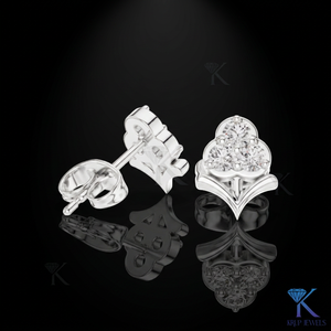 Lab Grown Diamond Trefoil Floral Cluster <b>Stud</b> Earrings 14K 18K Solid Gold 3 Stone Fine Women Jewelry Bridal Anniversary Gift - Product Image 2